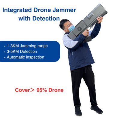 3KMドローンジャマー 5KM検出探知器 900MHz 1.5GHz 2.4GHz 5.8GHzジャマーガン オールインワン