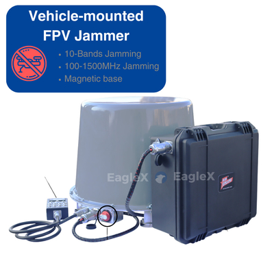 100MHz-1500MHz 車両搭載 自動車用 FPV ドローン 妨害装置 磁気ベース付き 対策装置